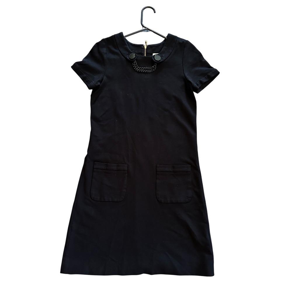 Kate Spade New York Black Peter Pan Collar Chain Dress Size 0
